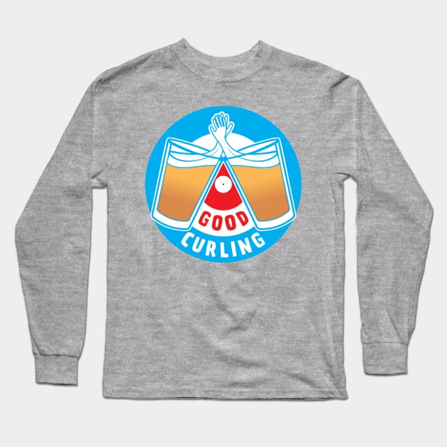 Good Curling! Long Sleeve T-Shirt by LornaDinosart